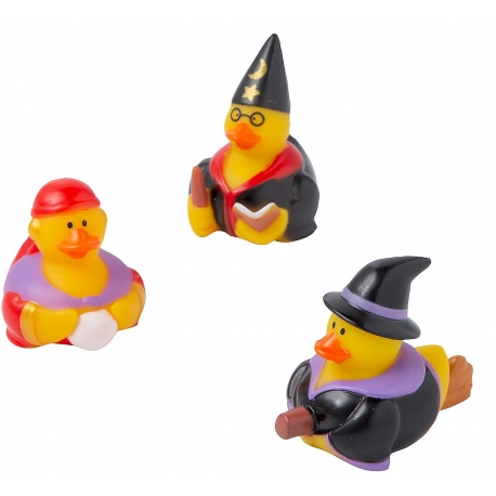 Badeend mini Halloween/ heksen (per 3)  Mini eendjes
