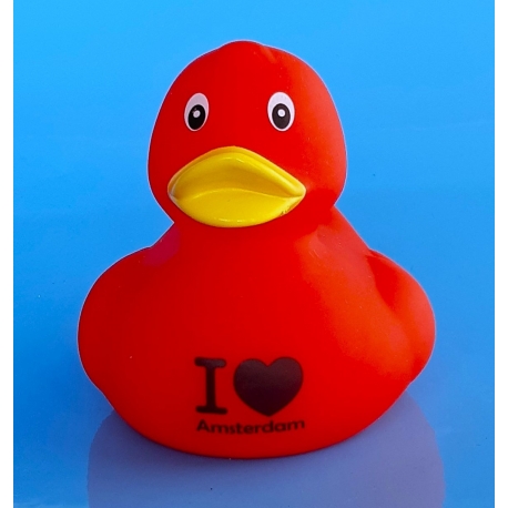 DUCKY TALK I LOVE Amsterdam Rot  Enten mit tekst