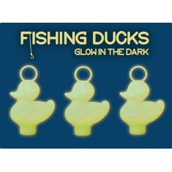 Funfair duck big GLOW IN THE DARK (per 3) with fishing rod  Funfairducks