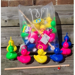 DUCKYbag 20 ente groß mit Haken und 2 angelruten 45 cm  Kermisenten