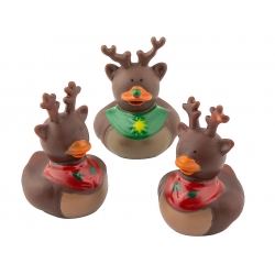 Rubber duck mini Reindeer (per 9)  Mini ducks