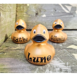 Duck with your own name Gold  Duck with your Text