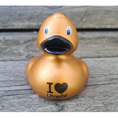 DUCKY TALK I LOVE Utrecht Gold  Ducks with text
