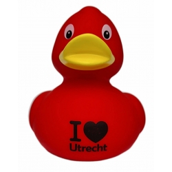 DUCKY TALK I LOVE Utrecht Rood  Eendjes met tekst