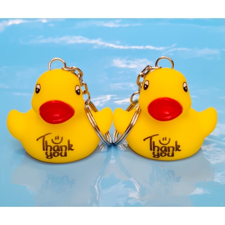 DUCKY TALK Thank you sleutelhanger geel  Sleutelhangers