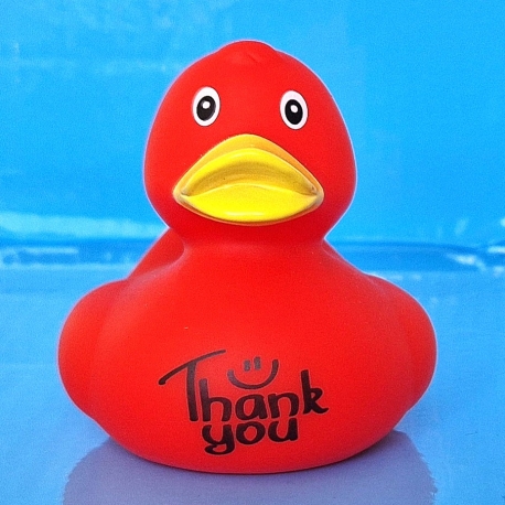 DUCKY TALK Thank You rood  Eendjes met tekst