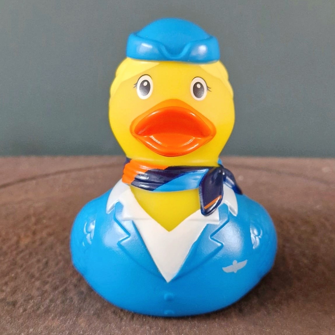 Rubber duck flight attendant KLM