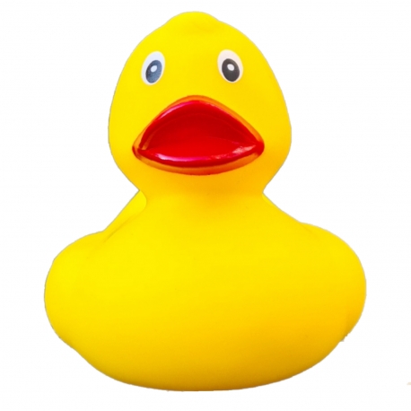 Gummi-ente gelb mit rotem Schnabel 8,5 cm B  Gelb