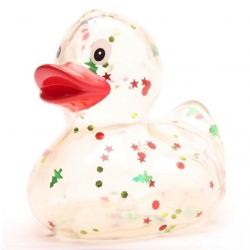 Badeend Kerst Glitter rode snavel D  Kerst