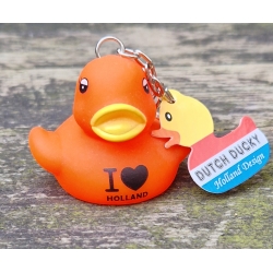 DUTCH DUCKY sleutelhanger oranje I Love Holland  Dutch Ducky