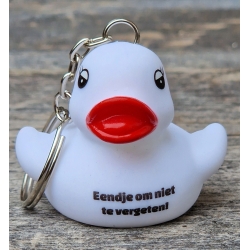 DUCKY TALK Eendje om niet te vergeten sleutelhanger wit  Sleutelhangers