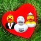DUCKY TALK HAPPY Wedding Day DUCK  Eendjes met tekst