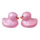 Mini badeend glitter Baby roze  Mini eendjes