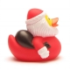 Badeente Weihnachtsmann mit Sack und Glocke  Unser produkten