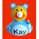 Rubber duck baby blue met NAME DR  Babyshower gift