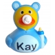 Gummiente baby blau mit NAME DR  Pullerparty gift