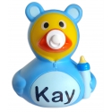 Rubber duck baby blue met NAME DR