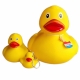 Badeend geel met rode snavel 8,5 cm B  Geel