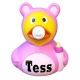Badeend baby roze met NAAM DR  Kraamkado