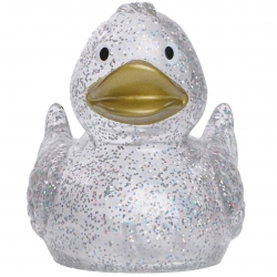 Gummi ente Ducky 7,5 cm DR glitzer gold  Übrige farben
