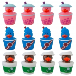 Bubbelthee, Slush & Chocolademelk Badeendjes (per 3)  Mini eendjes