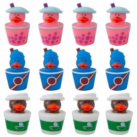 Bubble Tea-, Slush- & Heiße-Schokolade-Badeenten (pro 3)  Mini enten