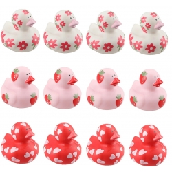 Mini-Liebesherz, Blume und Erdbeere-Badeenten (3er-Set)  Mini enten