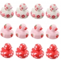 Rubber duck Love heart, flower and strawberry (per 3)