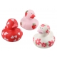 Badeend mini hartje, bloem en aardbei (per 3)  Mini eendjes