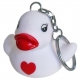 Keychain white with red heart B  Keychains