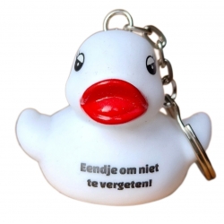 DUCKY TALK Eendje om niet te vergeten sleutelhanger wit  Sleutelhangers