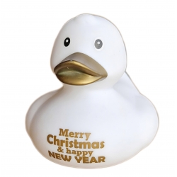 DUCKY TALK Merry Christmas & happy NEW YEAR Weiß  Enten mit tekst
