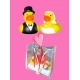 Badeend bruidspaar B kado hartjes confetti  Kadoset enz