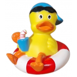 Rubber duck Holiday swimming blue cap F  More ducks
