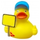 Gummi-ente mit Schild  Mehrere enten