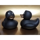 Gummi-ente schwarz mit Goldbronze Schnabel 8.5 cm B  Schwarz