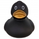 Gummi-ente schwarz mit Goldbronze Schnabel 8.5 cm B  Schwarz