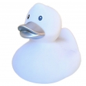 Gummi-ente  weiß mit silber Schnabel 8.5 cm B
