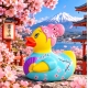 Cherry Blossom Japanse badeend LUXY  Luxy eendjes