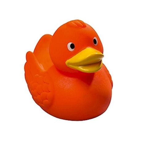 Gummi ente Ducky 7,5 cm DR orange  Übrige farben