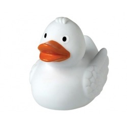 Gummi ente Ducky 7,5 cm DR weiß  Weiß