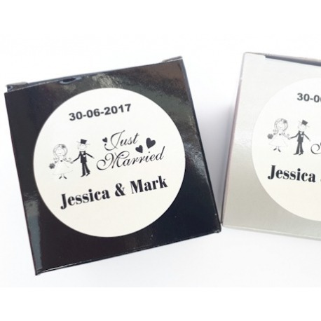 Sticker bruidspaar just married poppetjes (24 stuks)  Stickers