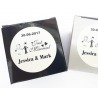 Sticker bruidspaar just married poppetjes (24 stuks)