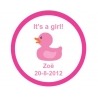 Sticker It´s a girl eendje  (24 stuks)