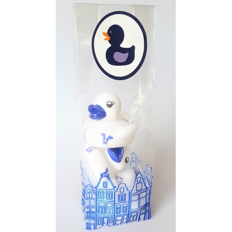 Mini Delft blaue Gummienten in passender Geschenktüte  Verpackung