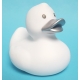 Rubberduck white with silver beak 8.5 cm B  White
