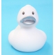 Badeend wit met zilveren snavel 8.5 cm B  Wit