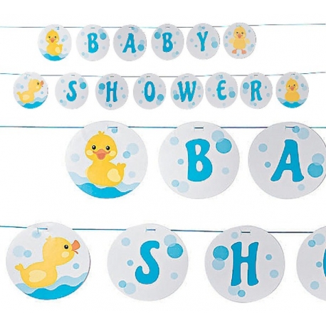 Babyshower slingers badeend (per 2)  Babyshower decoratie