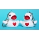 Keychain white with red heart B  Keychains
