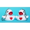 Keychain white with red heart B